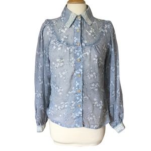 Vintage 1970’s Jessica’s Gunnies Cottage-core Floral Button Down Shirt
